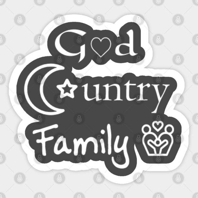 God, Country, Family Sticker by Halal Pilot